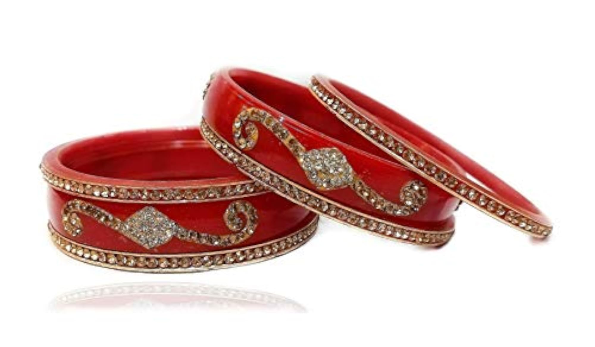 Set of 3 Elegant Zircon Stone Bangles for Daily Functions Wedding